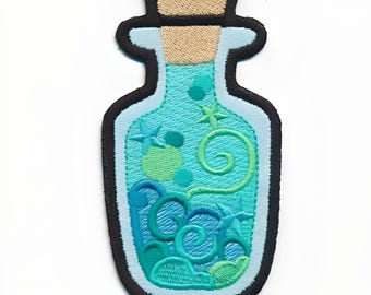 Magic Bottle Sew-On Patch, Embroidered Applique