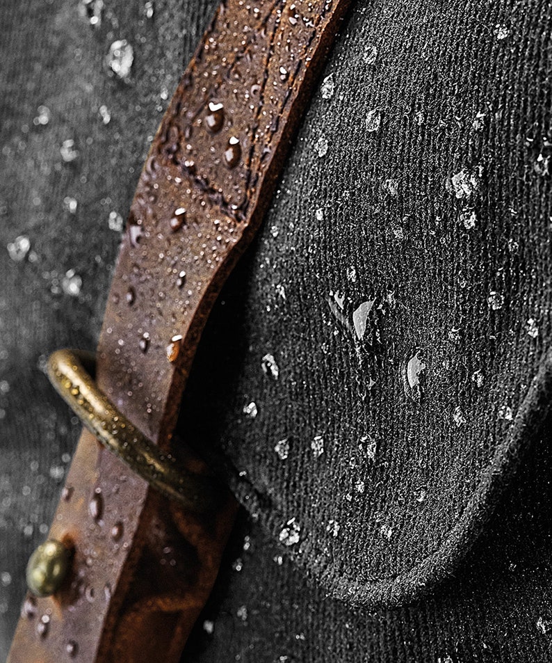 Heritage Waxed Canvas Laptop Bag Embroidered With a /'Root Man/' design available in Black or Olive Green