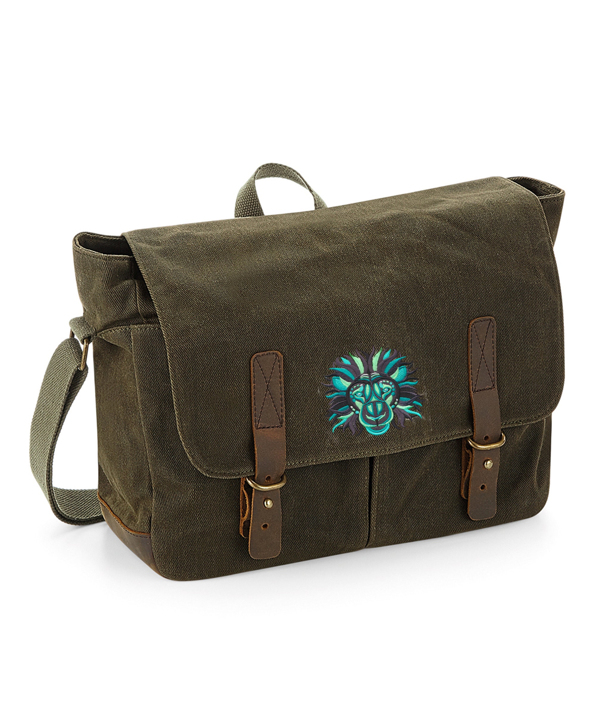 Heritage Waxed Canvas Laptop Bag Embroidered With a 'blue Etsy UK