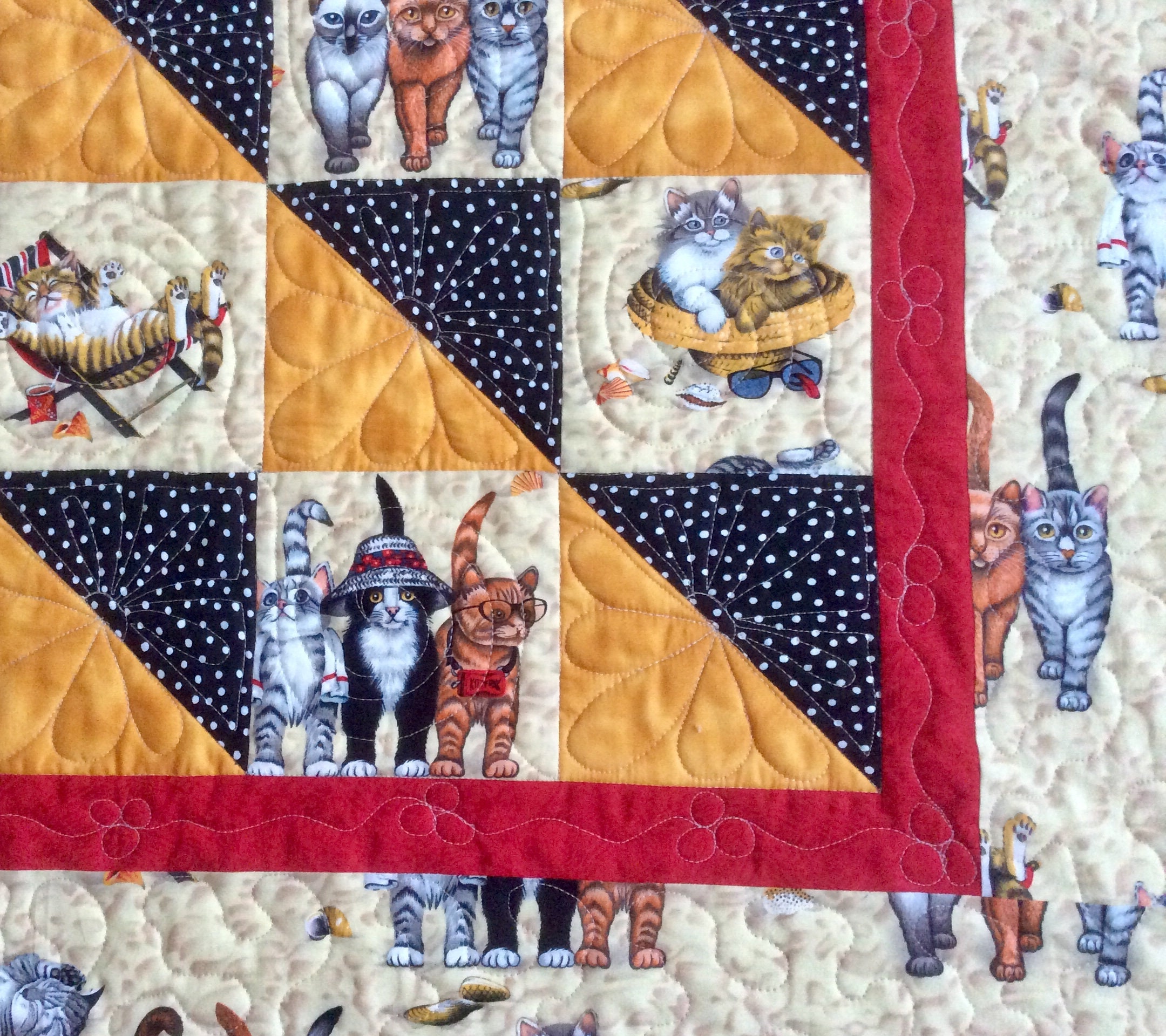 Lap quilt with pockets.