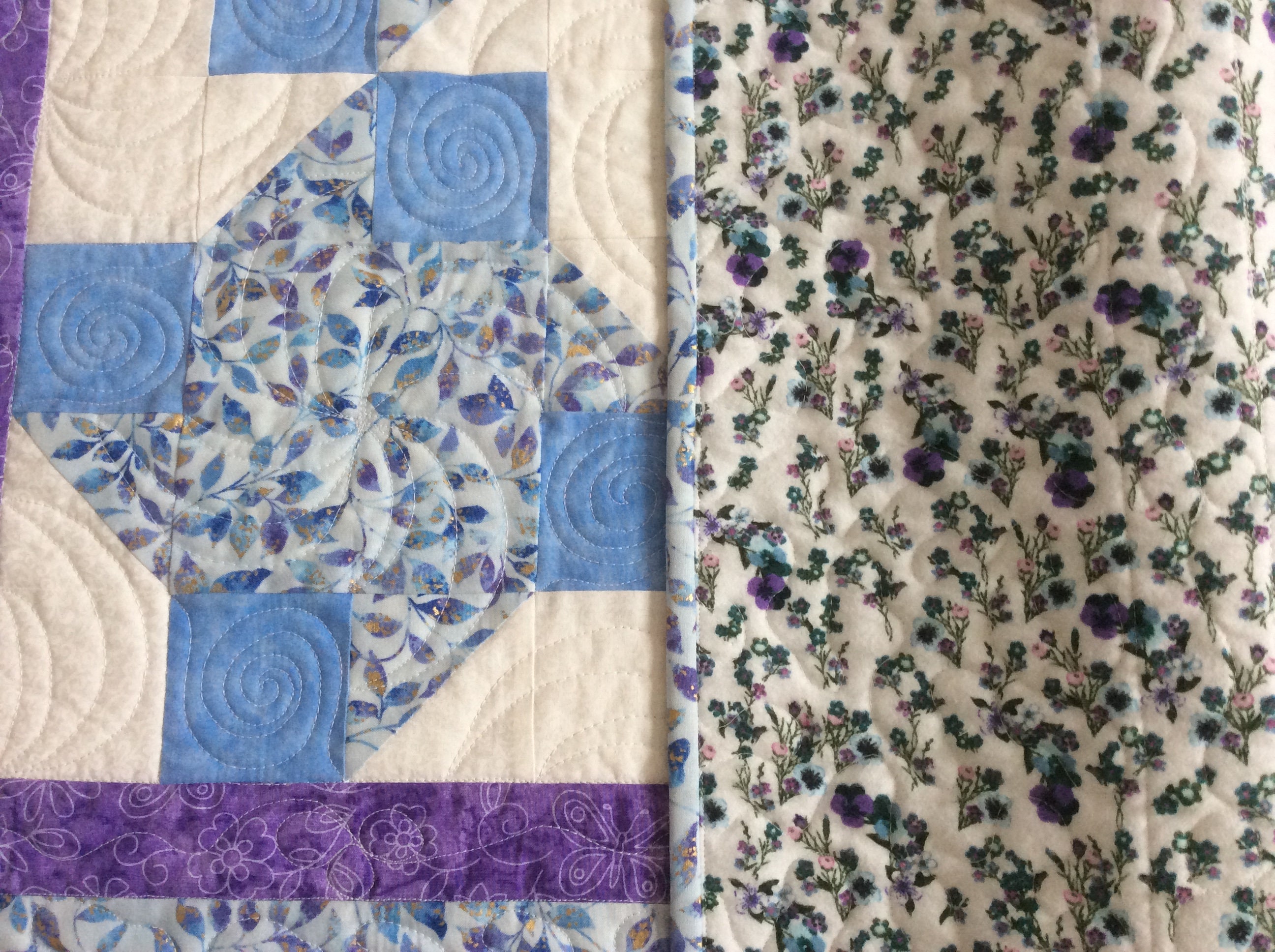 Handmade “Lap quilt with pockets “ Nursing home quilt. Wheelchair quilt.