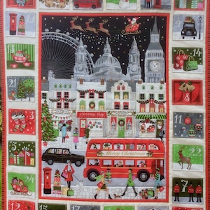 London Advent Calendar. Fabric Calendar. Holiday Countdown Calendar. Christmas Calendar. Reusable advent clendar..