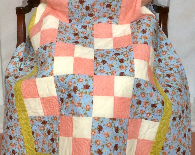 Handmade Lap quilt with Pockets.
