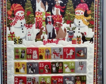 Quilted Advent Calendar, Fabric Christmas Countdown Wall Hanging