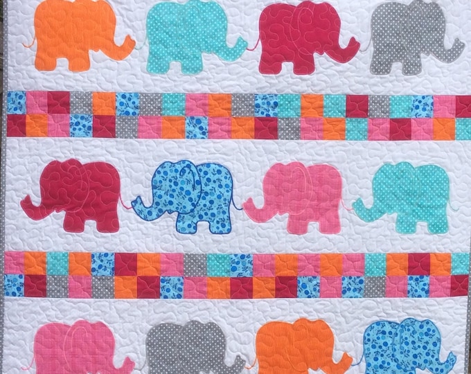 Elephant baby quilt.