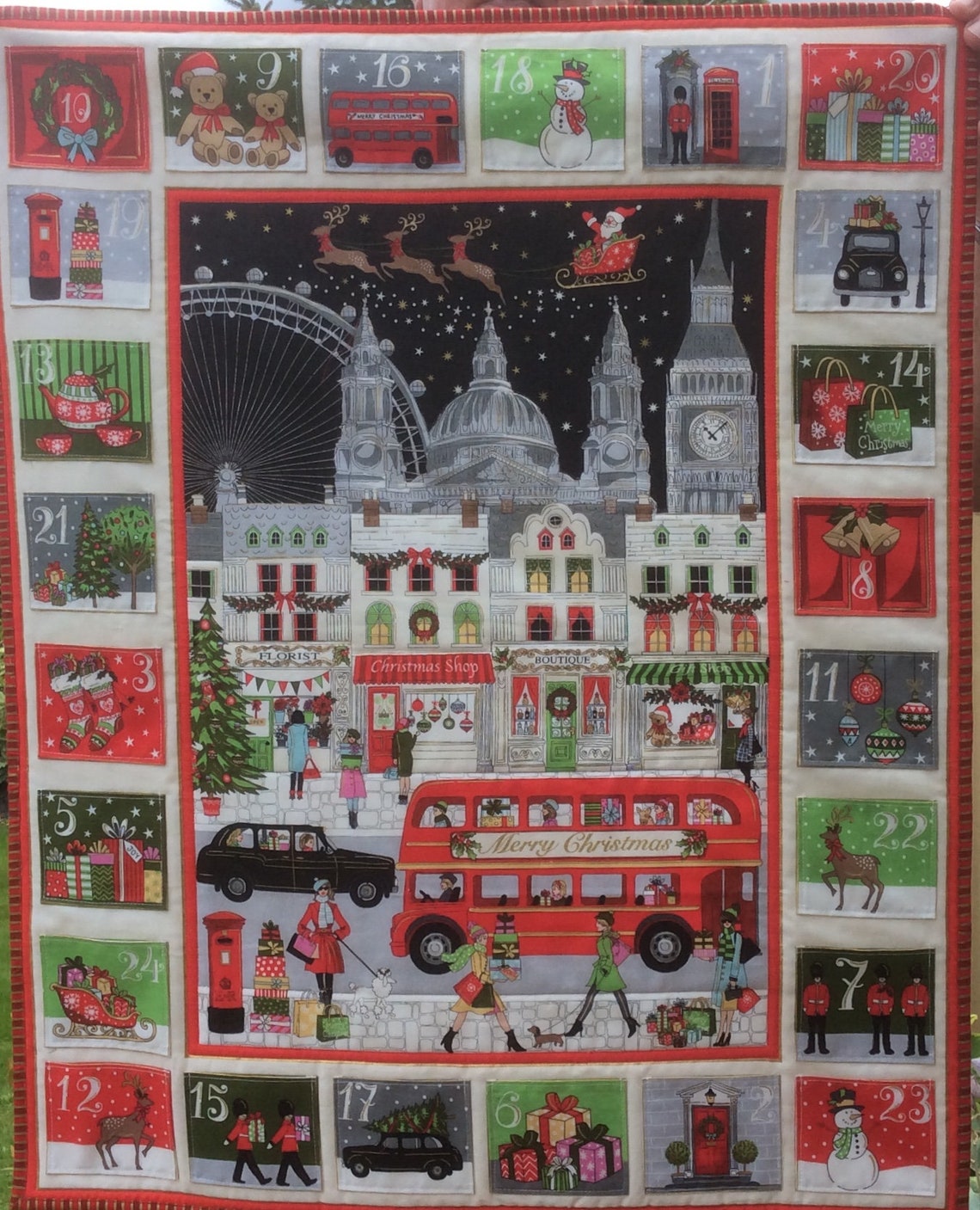 London Advent Calendar. Fabric Calendar. Holiday Countdown Etsy