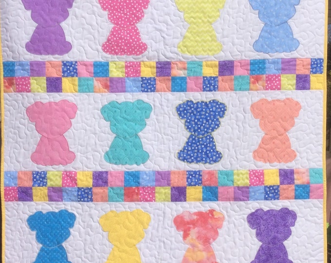 Handmade “Puppy “ baby quilt.