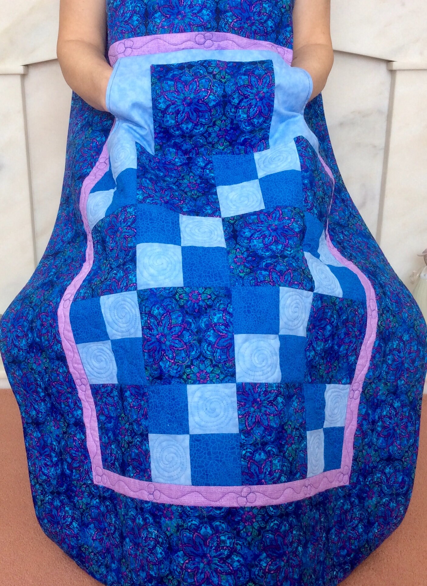 Lap quilt with pockets. Nursing home quilt. Wheelchair quilt. Quilt for