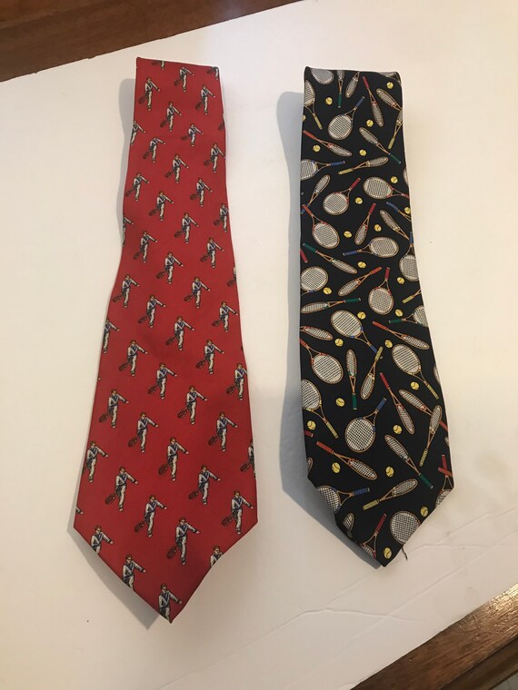 Two tennis themed neckties - like new- alynn and  