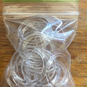 Large Transparent Plastic Bra Rings and Sliders (Packs of 20).