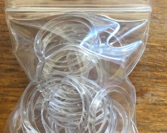 Large Transparent Plastic Bra Rings and Sliders (Packs of 20).