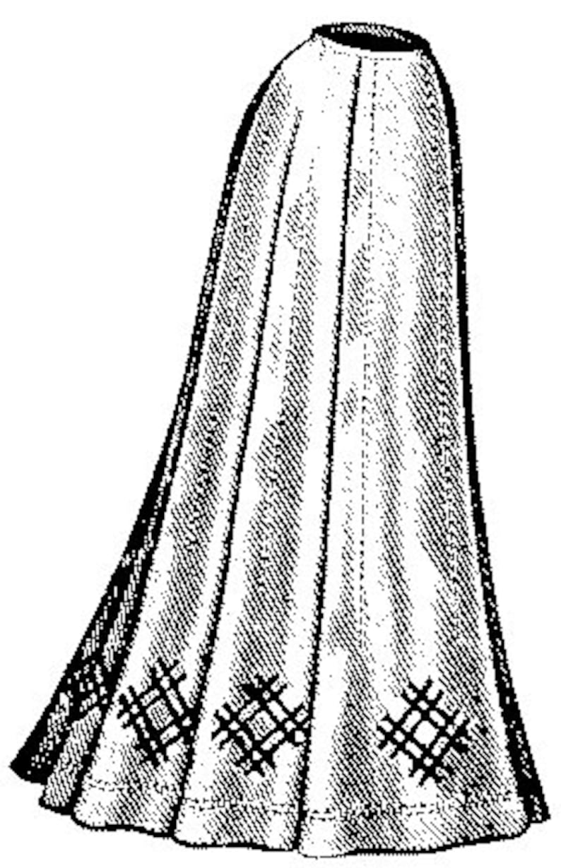 Nine-Gored Skirt in Tuck Fashion Circa 1900. Past Patterns #1865 Nine-Gored Skirt in Tuck Fashion Circa 1900. Past Patterns #1865