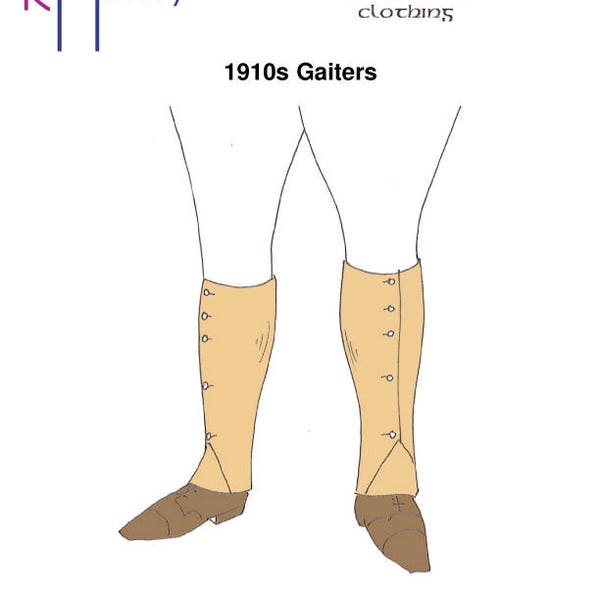 RH1068 1700's - 1910's Gaiters or Spatterdashes  Reconstructing History sewing  Pattern  REDUCED TO CLEAR  1910s Gaiters sewing pattern