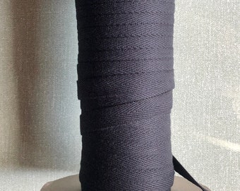 50m Rolls Black Cotton Herringbone Prussian tape 13mm