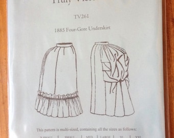 1885 Four-Gore Underskirt TV261, Victorian, Sewing Pattern
