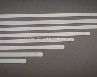 16cm x 7mm wide Plastic Coated Spring Steel Bones for Corsetry. European made, lovely quality. PAIRS