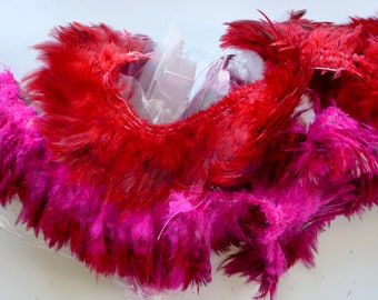Rooster Feathers, Red or Cerise speckle