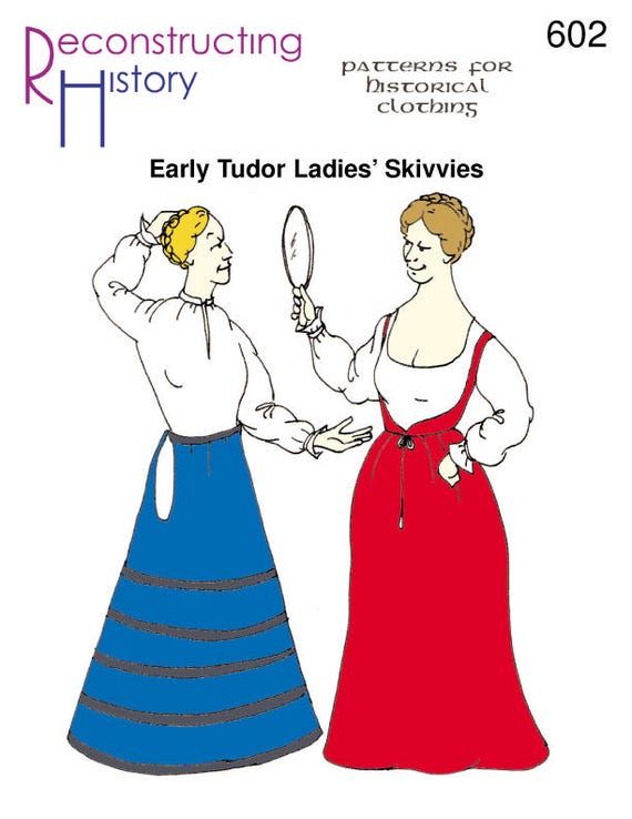 RH602 Tudor Ladies Skivvies Reconstructing History Sewing Pattern REDUCED  TO CLEAR 116th Century Ladies Underwear Sewing Pattern 