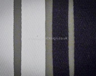 50m Rolls Black Cotton Herringbone Prussian tape 25mm, Corsetry, crafts