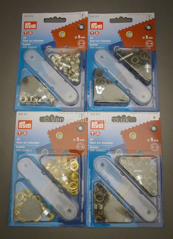 Prym Corsetry Eyelets and Washers 5mm packs of 40 with tool or 100 bulk pack without tool