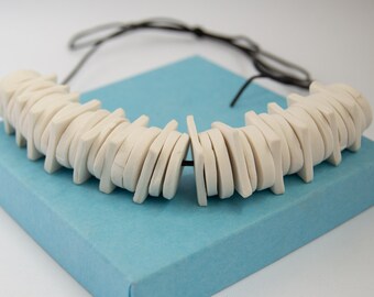 Statement porcelain hand-made unique necklace,choker necklace