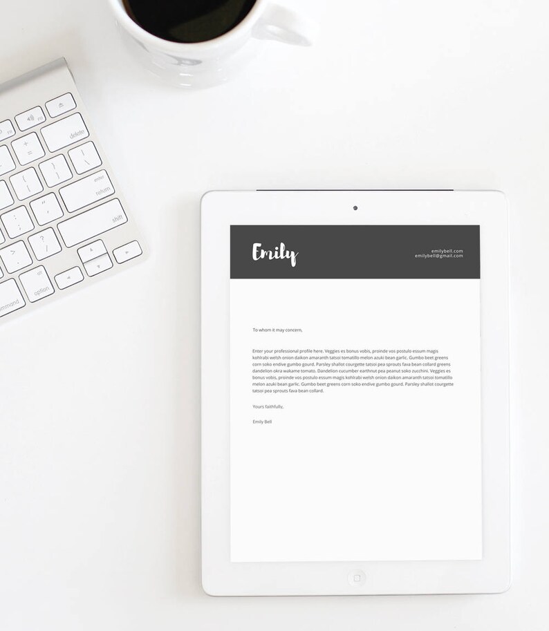 Modern Cover Letter Template Cover Letter Letterhead Word Etsy