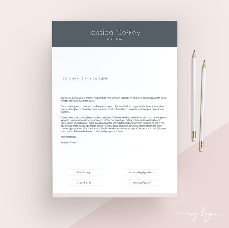 Professional Cover Letter Template Cover Letter Letterhead Etsy