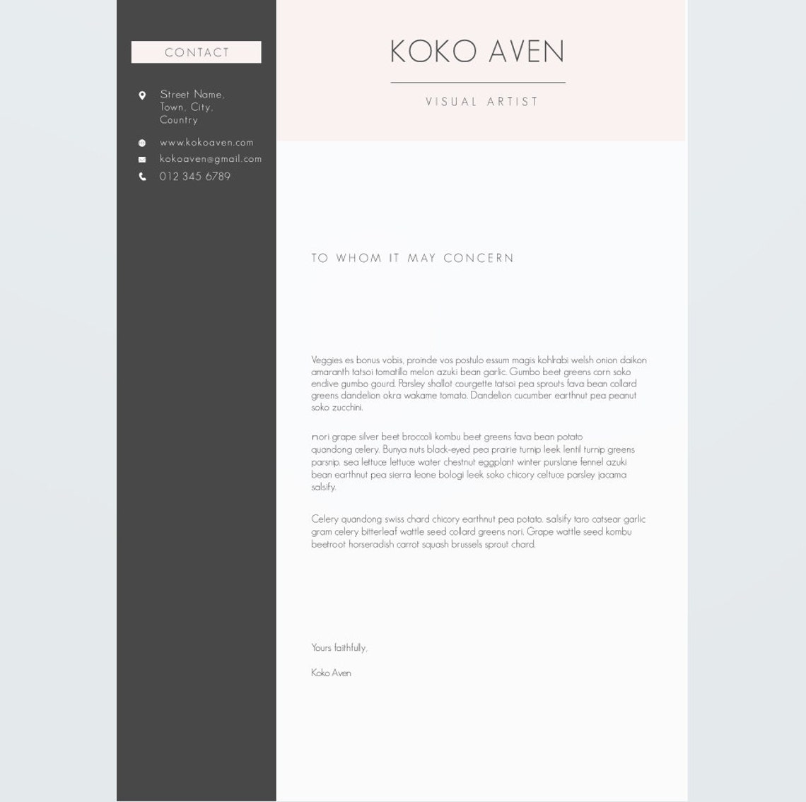 Modern Cover Letter Template Cover Letter Letterhead Word | Etsy