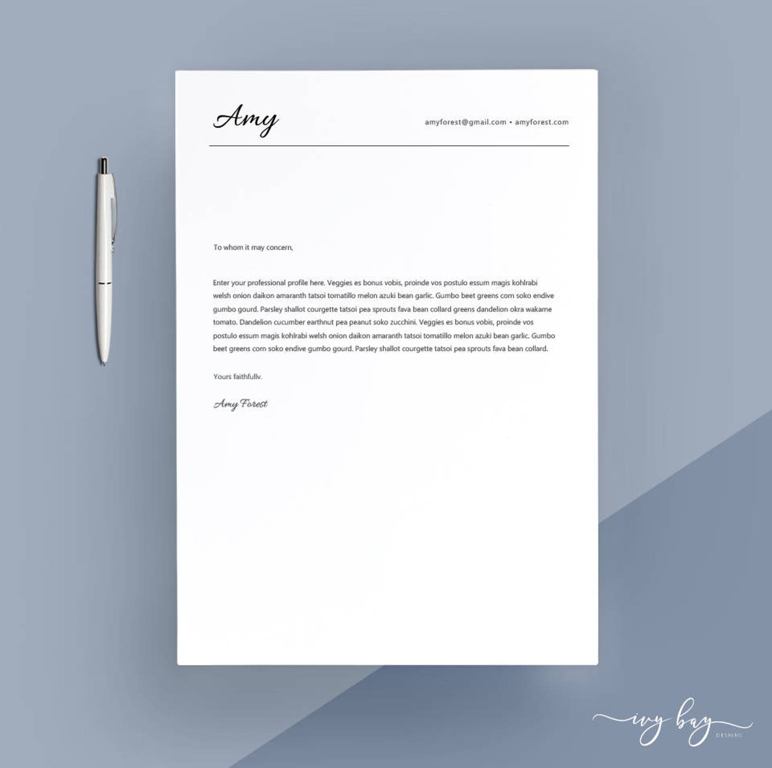 letterhead resume cover letter