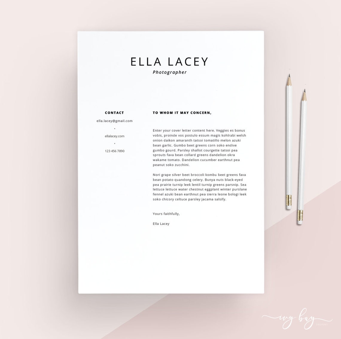 Simple Cover Letter Template, Cover Letter, Letterhead, Word Template