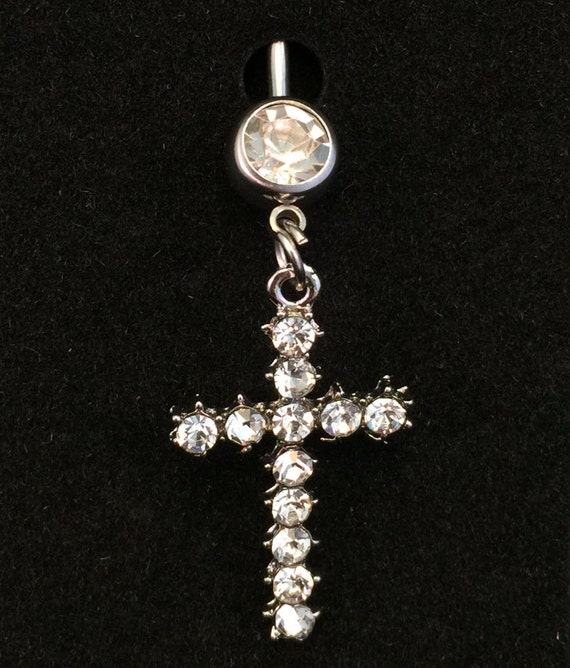 Items similar to Cross Navel Rings, Cross Belly Button Rings, Cross