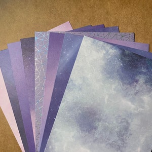 Handmade Dreamy Skies Envelopes, Galaxies, Patterned Cardstock, Self Adhesive, Assorted Set of 8