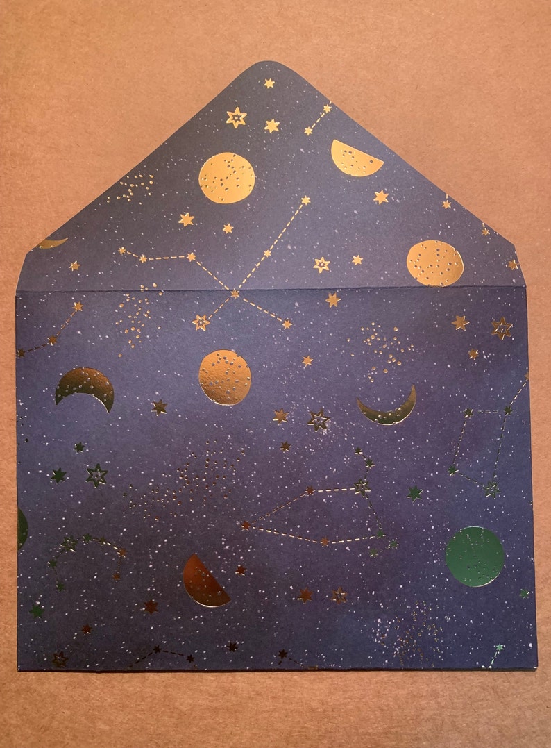 Handmade Starry Envelopes, Blue Envelopes, Patterned Cardstock, Self ...