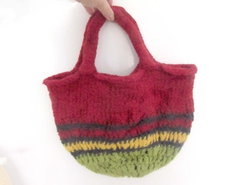 SALE!!  Gefilzte Tasche SANNA • bunt  •  36 x 40 cm