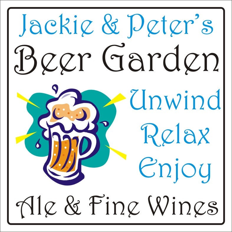 Personalised Beer Garden Sign Plaque 200mm X 200mm Rigid 3mm Etsy