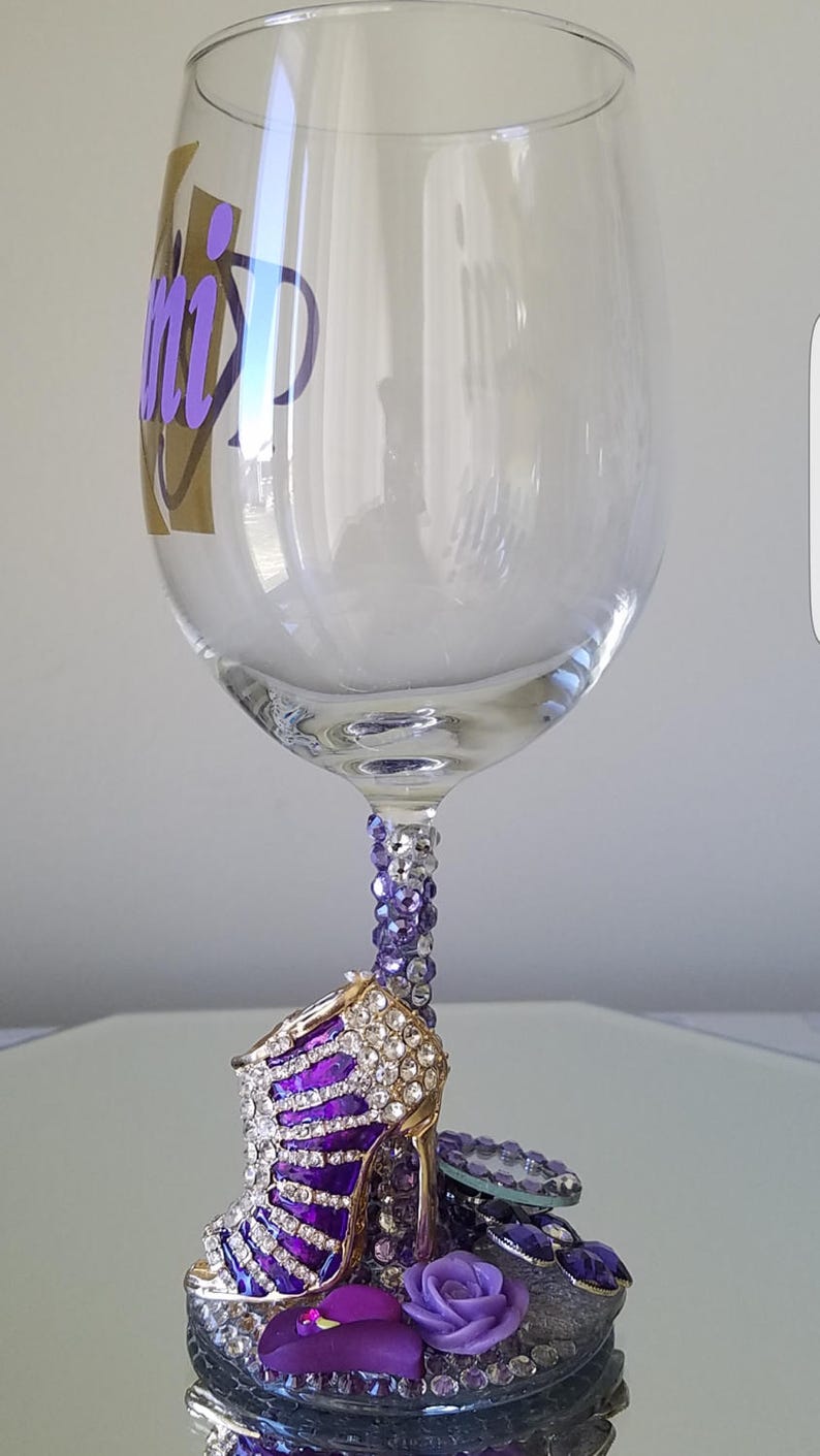 Bling Rhinestone Embellished Wine Glass Etsy