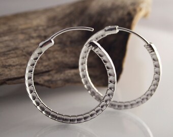 Silver hoop earrings, Sterling silver 925