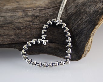 Heart pendant, sterling silver necklace, mothers day gift, valentines day gift, anniversary gift,