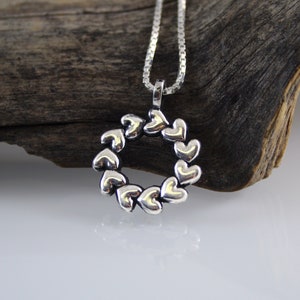 Heart pendant -  Sterling silver necklace - Blackened silver pendant, mothers day gift