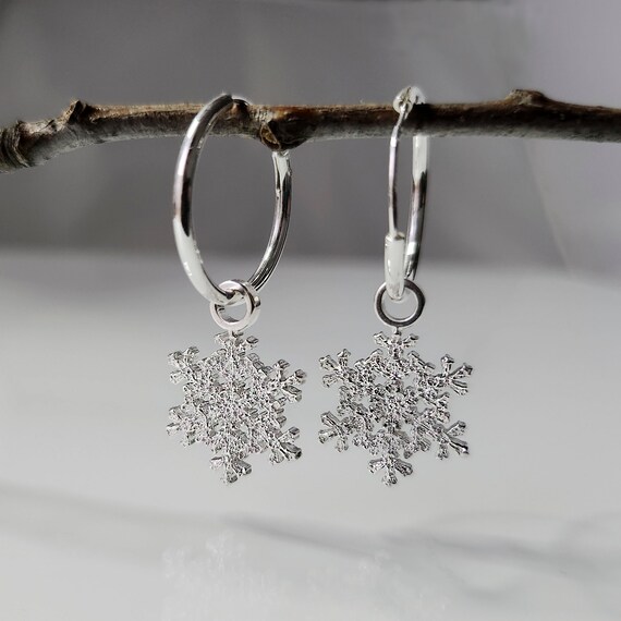 Cangall Orecchini da donna in argento sterling 925, con fiocco di neve, alce, con zirconi, 11 mm, graziosi orecchini per dormire, Zirconia cubica