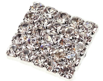 30 Square Diamante Flat Back Embellishments.