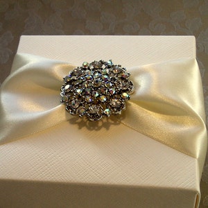 Glittering Diamante Brooch Decorated Gift Box. Bespoke. Various Colour Options. image 2