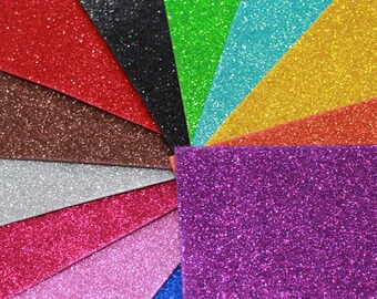 Glitter Paper & Card Pack. Assortment of Different Colours and Sizes. Glitter Paper for Crafts. Lucky Dip.