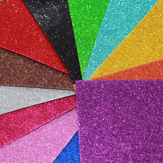 Glitter Paper & Card Pack. Assortment of Different Colours and Sizes. Glitter  Paper for Crafts. Lucky Dip. 