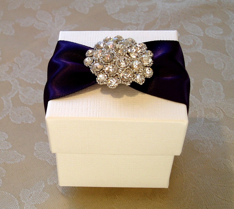 DIY Favour Box Kit. Dazzling Diamante Cluster Decorated Wedding Favour Kit. Bespoke. Various Colour Options. image 5