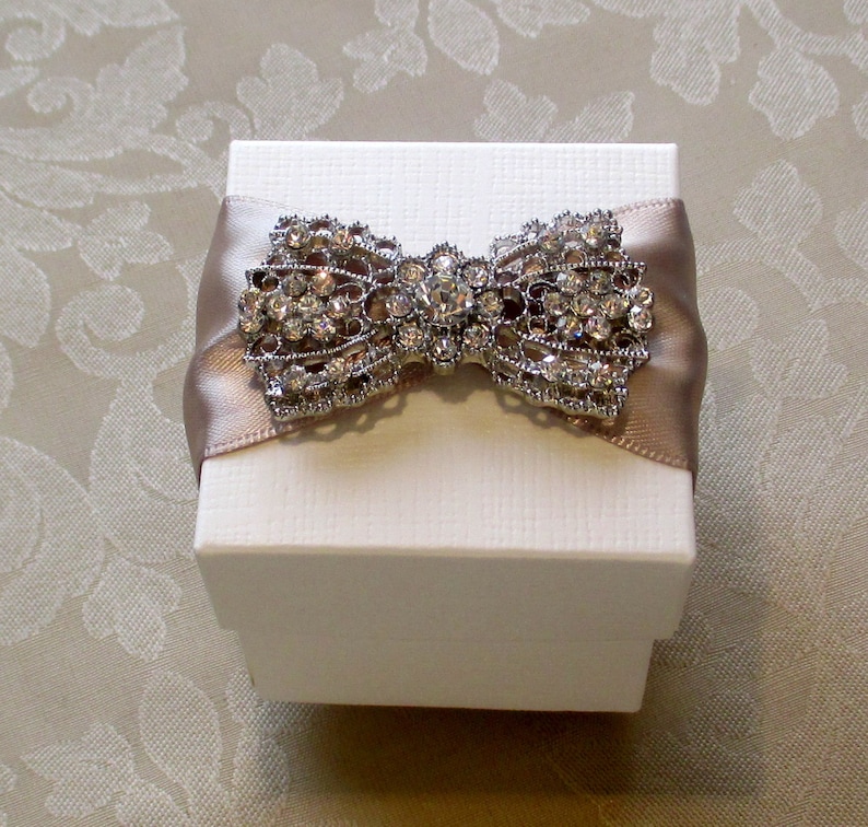 Glamorous Diamante Bow Decorated Wedding Favour. Bespoke. | Etsy