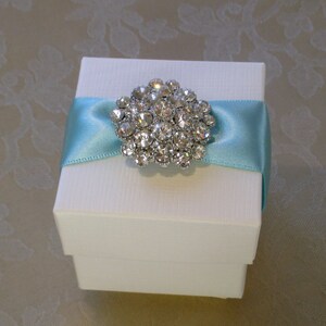 DIY Favour Box Kit. Dazzling Diamante Cluster Decorated Wedding Favour Kit. Bespoke. Various Colour Options. imagem 4