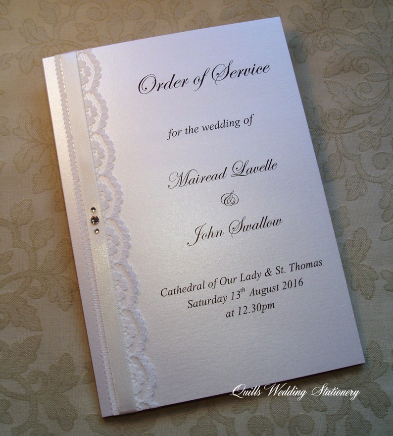 Wedding Ceremony Booklet Order Of Service Vintage Wedding Etsy UK