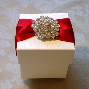 DIY Favour Box Kit. Dazzling Diamante Cluster Decorated Wedding Favour Kit. Bespoke. Various Colour Options. image 1