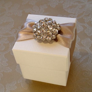 DIY Favour Box Kit. Dazzling Diamante Cluster Decorated Wedding Favour Kit. Bespoke. Various Colour Options. image 2